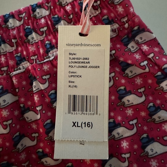 NWT Vineyard Vines holiday girls loungewear pants size XL 16 - Picture 8 of 8